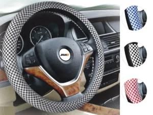 Auto Interior Accessories D Shape Leather Car Steering Wheel Cover
