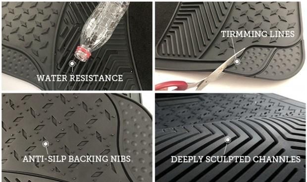 Deep Dish Net Form Car Mat Set Easy to Clean, Fit for Cars, Suvs and Trucks, Big Size Car Accessories