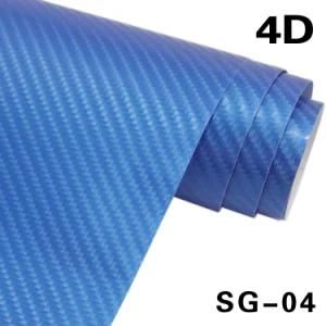 High Quality 1.52X30m Removable Sticker 4D Carbon Fiber Vinyl Car Wrap Film