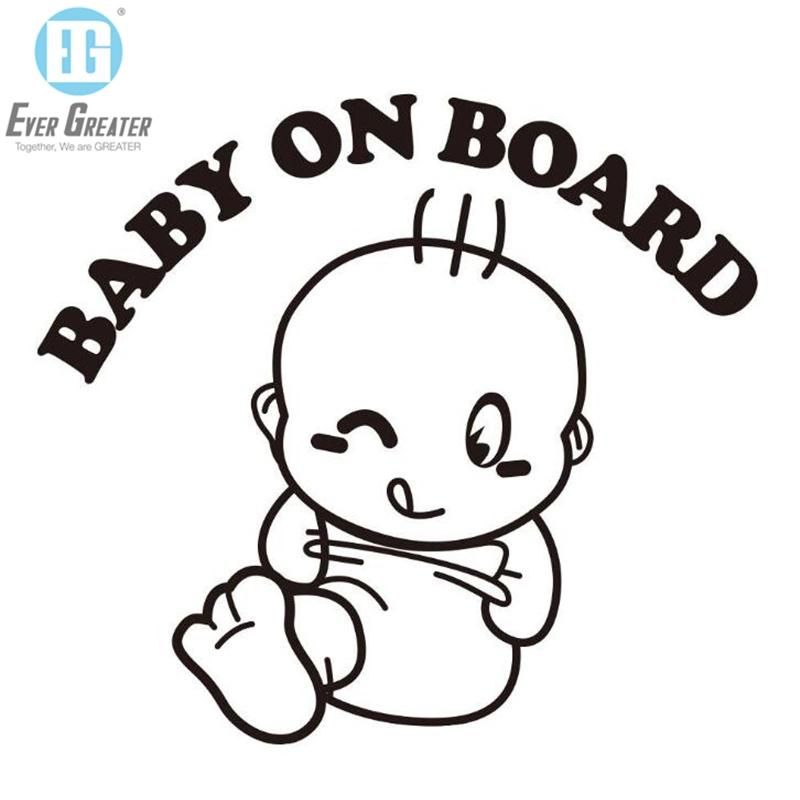 Cute Plastic Vinyl Car Window Sticker Custom Baby on Board Car Sticker