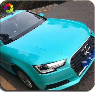 Wrapmaster Self-Adhesive Auto Sticker Super Glossy Metallic Vinyl Sea Blue Car Vinyl Film Car Stickers Car Wrap