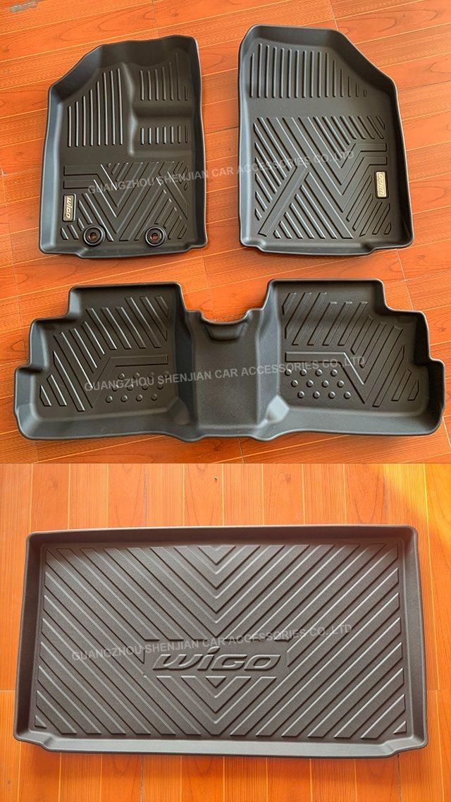 TPV Material Good Quality 3D 5D 2018 Wigo Car Floor Foot Mat Trunk Mat