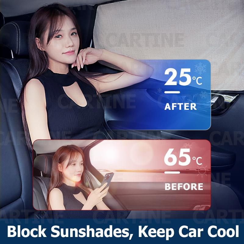 Linen Fabric 2 Layers Car Sunshades, Custom Made Double Layer Sun Shades, Magnet Double Layer Sunshades