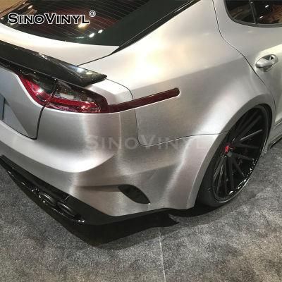 SINOVINYL Air Bubble Free Electro Metallic Brushed Black Wrapping Film Vinyl For Car Full Body