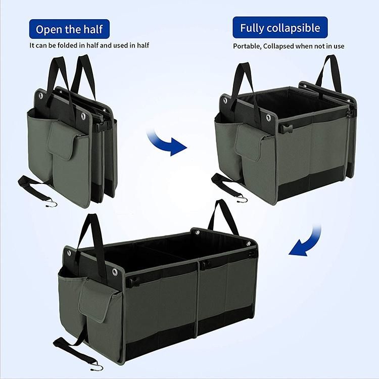 Car Trunk Organizer - Trunk Storage Organizer Collapsible Expandable Large Capacity, Sturdy Cargo Trunk Storage Organizer