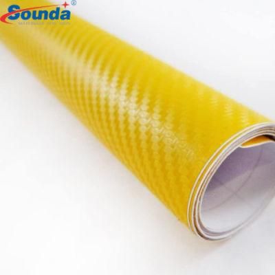 Custom High Gloss Car Sticker Air Bubble Free Colorful PVC Self Adhesive Film Carbon Fiber Vinyl