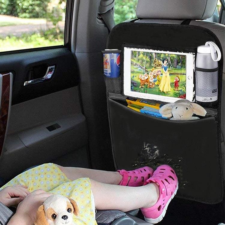 Multi-Pockets Car Seat Back Organizer with Tablet Holder - Travel Accessories Kick Mats for Kids Toddlers