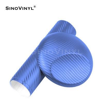 SINOVINYL Stretchable 3D Carbon Fiber PVC Matte Black Car Wrap Vinyl Waterproof Vehicle Cover