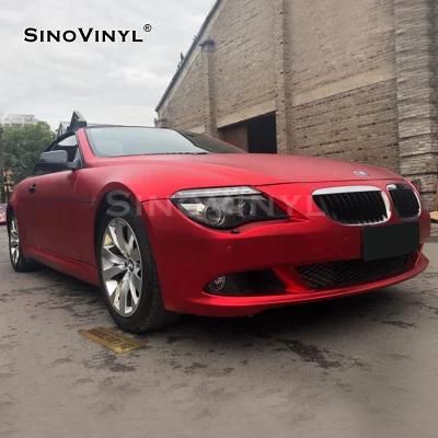 SINOVINYL Matte Chrome Vinyl Metallic Gold Super High-density Air Channels Automotive Car Film