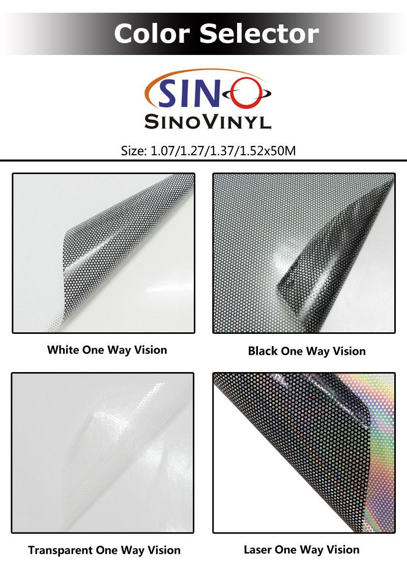 SINOVINYL Car One Way Vision Printing Rolls Of PVC Self Adhesive Vinyl