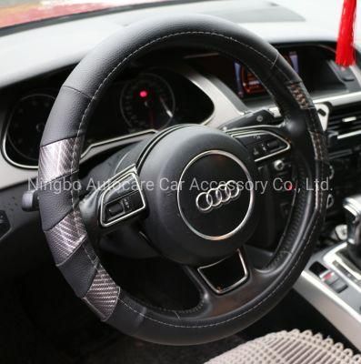 Carbon Fiber PVC Leather Car Steering Wheel Cover