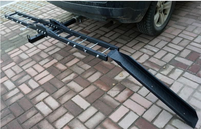 500-Pound Heavy Duty Motorcycle Dirt Bike Scooter Carrier Hitch Rack Hauler Trailer with Loading Ramp and Anti-Tilt Locking Device