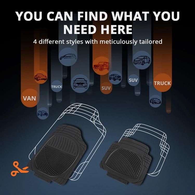 Universal Rubber Car Floor Mats for All Weather Protection