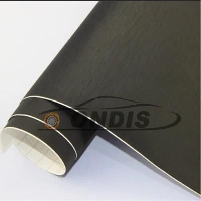 1.52*28m Auto Accessories Black Brushed Aluminum Vinyl