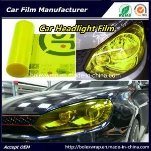 Self-Adhesive Fluorescein Yellow Color Car Headlight Film Car Tint Vinyl Films 30cmx9m