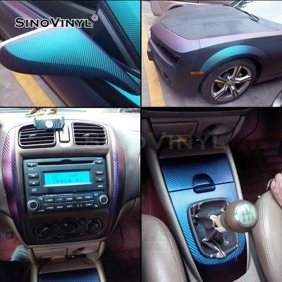 SINOVINYL High Quality Purple to Blue Color Change Car Body Wrap Chameleon Carbon Fiber Film