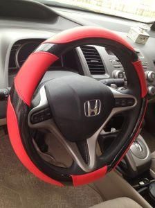 Leather Steering Wheel Cover White Inner