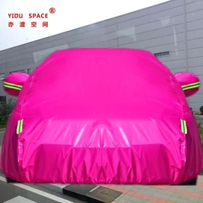 Oxford Pink Folding Sunproof Sunshade Manful Portable Waterproof Car Cover