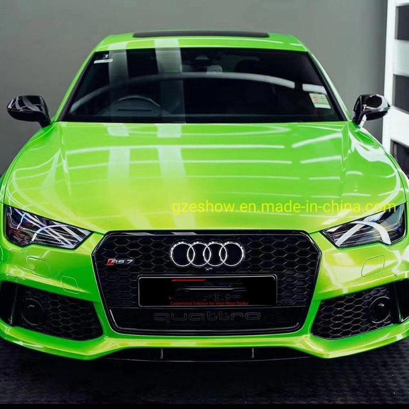 Glossy Neon Green to Gold Car Film
