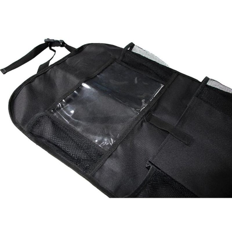 Car Back Seat Organizer with Large Top-Pocket, Tablet Holder with Extra Pockets for Drinks Snacks Books Kids Toy Storage, Car Back Seat Organizer Black Wbb12883