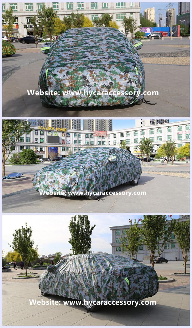 Wholesale Oxford Waterproof Sunshade Folding Manful Shrink Camouflage Car Cover