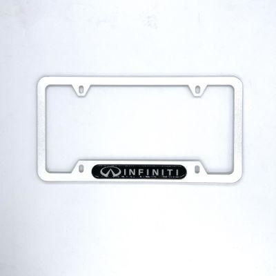 Custom for Infiniti License Plate, Silver Aluminum Alloy License Plate Holder