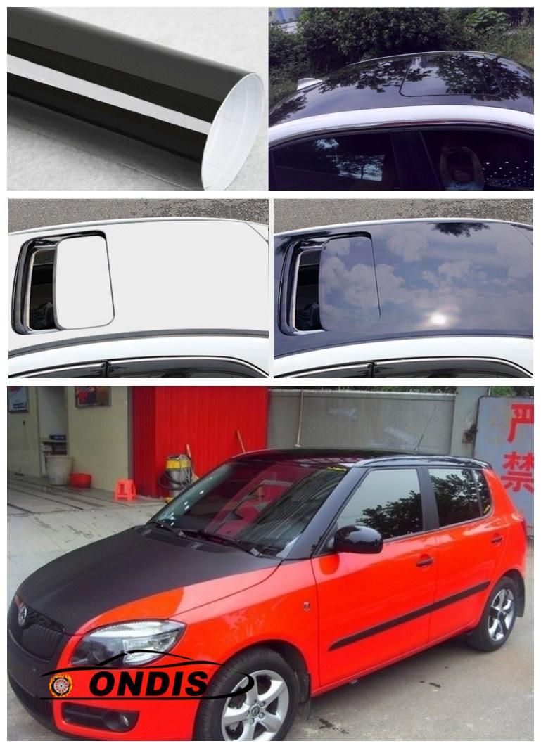 Glossy Black Car Panoramic Sunroof Sticker Film Car Roof Film