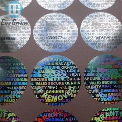 Tamper Proof Anti-Fake Scratch Promotion High Quality Hologram Sticker