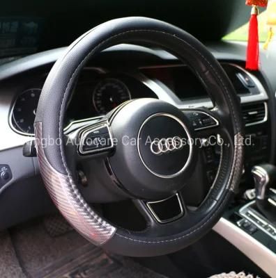 PVC Leather Carbon Fiber Steering Wheel Cover