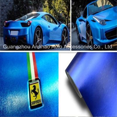 Car Sticker for Changing Cars Body Color Blue Brushed Matte Chrome