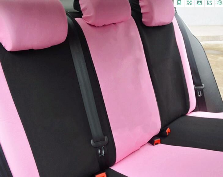 4/9PCS/Set Pink Car Seat Covers Butterfly Embroidery Woman Seat Covers