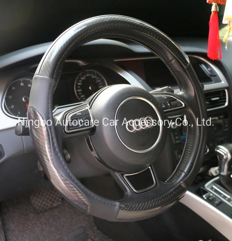 High Qulaity PVC Leather Carbon Fiber Car Steering Wheel Cover