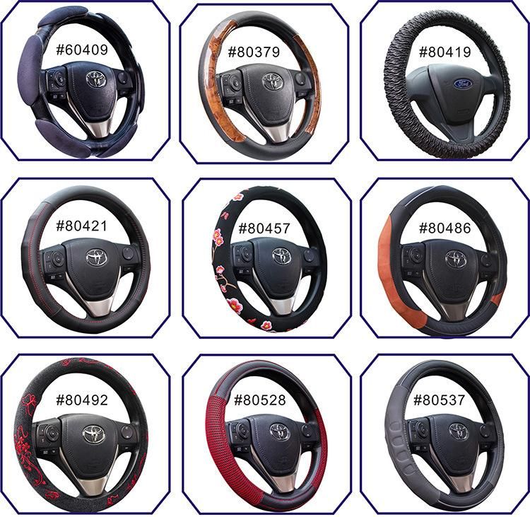 Shrink Car 38cm Genuine Real Leather Black Steering Wheel Cover