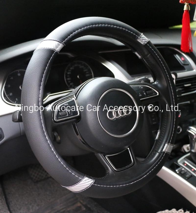 Carbon Fiber Leather PVC Steering Wheel Cover