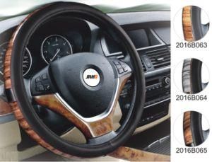 Durable Steering Wheel Cover Wood Grain Black