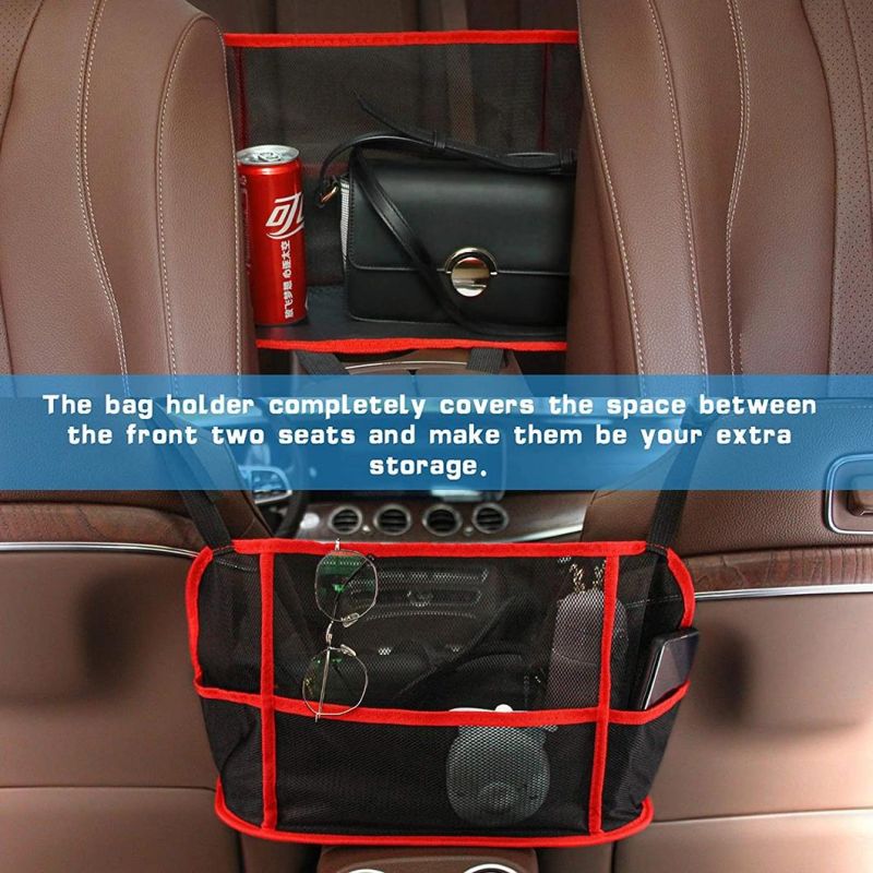 Large Capacity Storage Net Bag for Purse Organizer Mesh Between Front Seats Car Net Pocket Handbag Holder, Car Seat Back Organizer