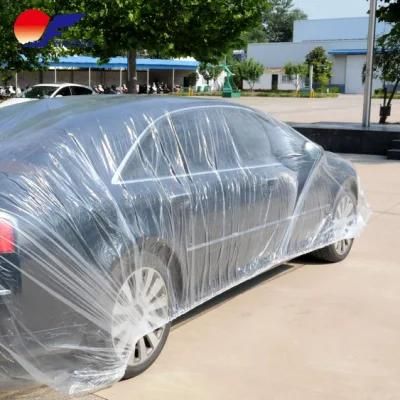 Universal Cheap Disposable Clear Auto Cover Plastic Car Cover with Elastic Band