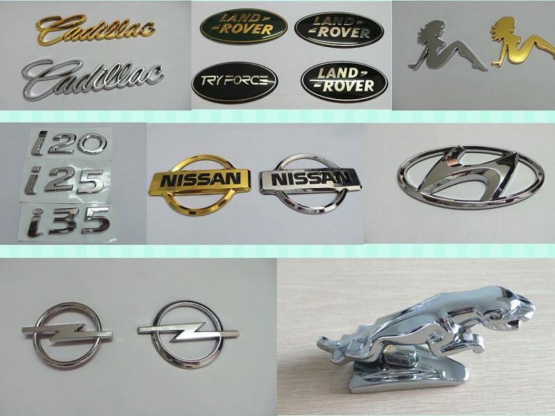 3D Chrome Plated Car Logo Letter Emblem Sticker