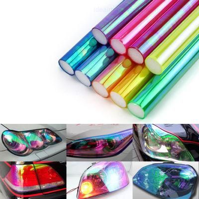 30cm*9m Car Headlight Decal PVC Material Chameleon Deep Black Car Tint Film