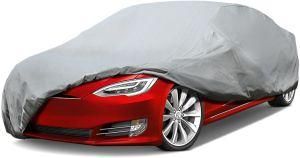 Platinum Guard Gray 7 Layer Super Soft Car Cover with Cotton Outdoor Protect Against Scratch Cars up to 200&prime;&prime;