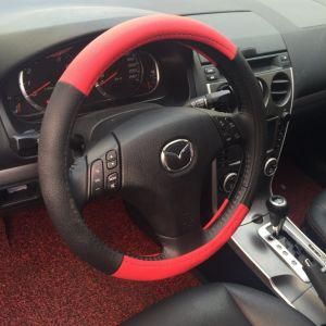 Valleycomfy Microfiber Leather Steering Wheel Covers Universal 15 Inch (Black)