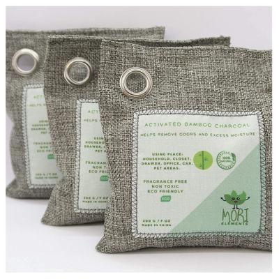 100% Activated Charcoal Bags Odor Absorber, Bamboo Active Air Purifying Bag Nature Fresh Moisture, Car Air Freshener