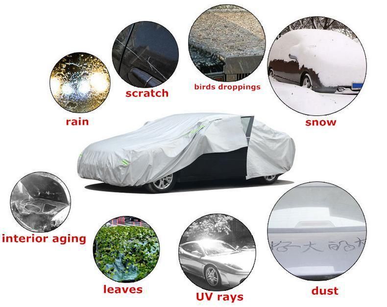 Waterproof Sun Rain UV Anti All Weather Protection for Automobiles, 3 Layer Heavy Duty Outdoor Car Cover