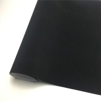 Black Suede Fabric Car Wrap Velvet Car Interior Vinyl Film