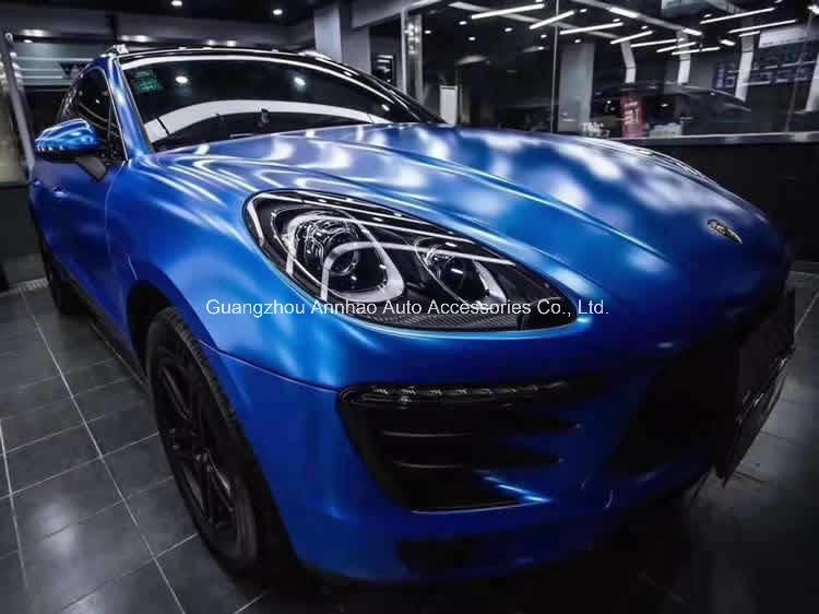 Self Adhesive See Blue Lightning Satin Car Wraps with Bubble Free