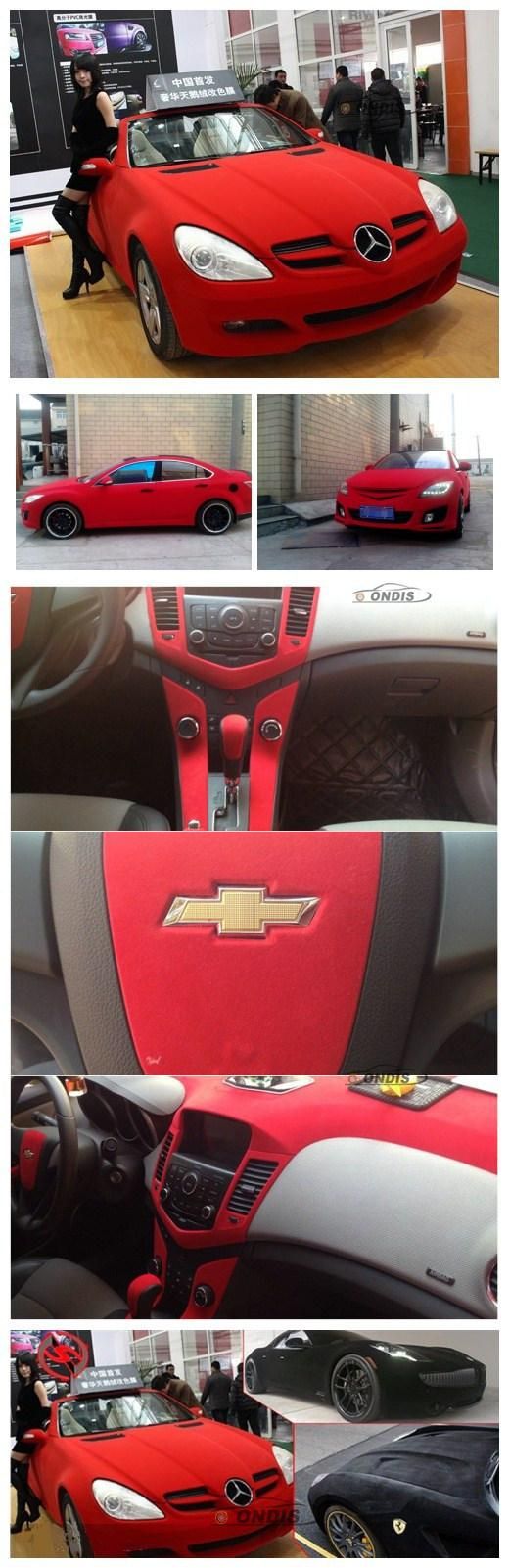 Self Adhesive Velvet Fabric Vinyl Sticker for Car Interior Decoration