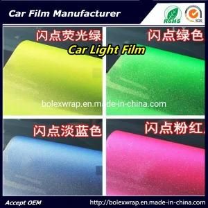 Sparkle Shining Car Light Film/ Headligh Film/Tail Light Tint Tail Lamp Film 0.3*9m Fluorescent Yellow