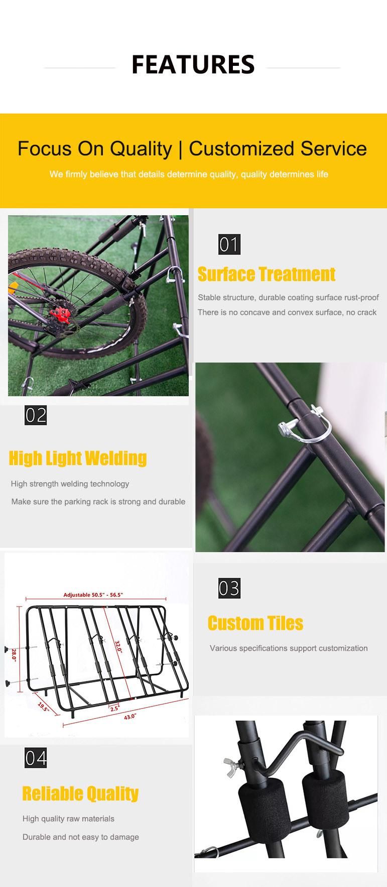 Mountain Bicycle Car Trunk Bed Rack Bike Hitch Mounted Bike Rack Storage Carrier