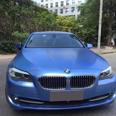 Tsautop 1.52*18m Blue Car Wrap Fogged Blue Satin Metallic Vehicle Wraps Car Body Sticker