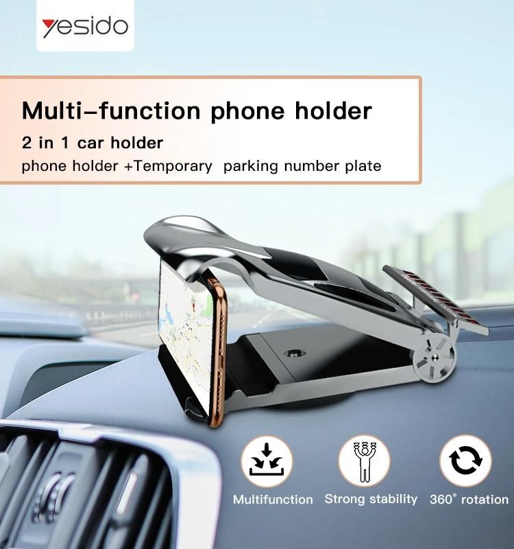 Silicone Mobile Holder Mount Temporary Parking Number Card Car Phone Holder for 4 - 6 Inch